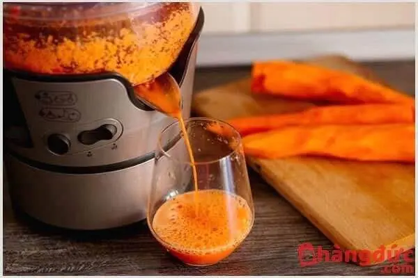 Làm nước ép cà rốt bằng máy ép trái cây