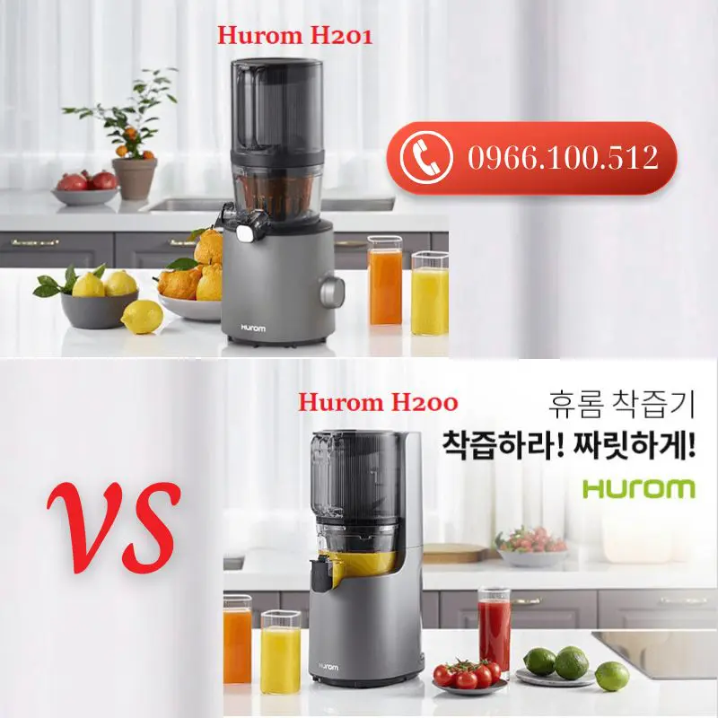 Máy ép chậm Hurom H201, 200W màu đỏ/ đen 9 So sánh hurom H201 và Hurom H200