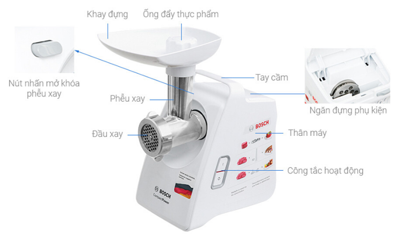 Máy xay thịt Bosch MFW3502W 9 Đánh giá máy xay thịt Bosch MFW3502W