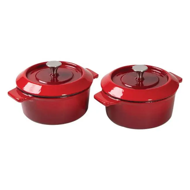 Set 2 Nồi Tròn Woll Iron Casserole Mini 10 cm Chili Red 2-er Set Màu Đỏ_1