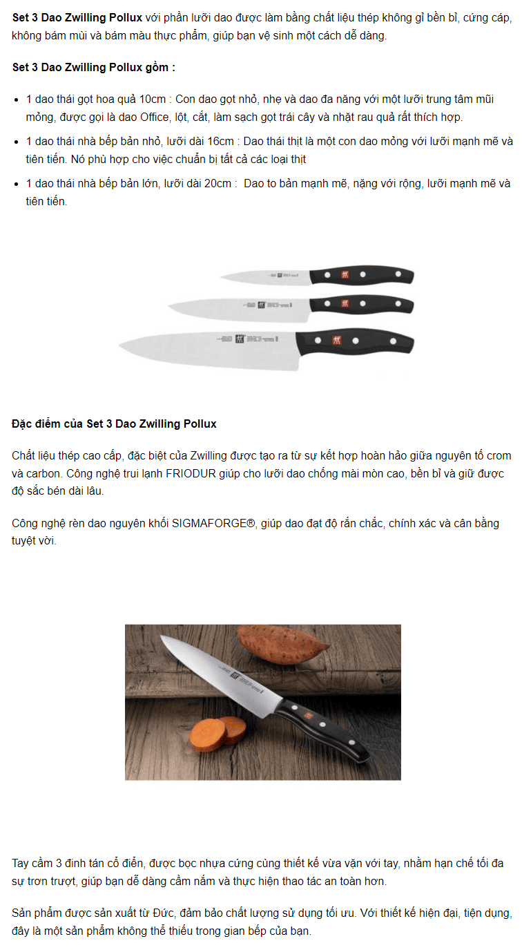 Set 3 Dao Zwilling Pollux