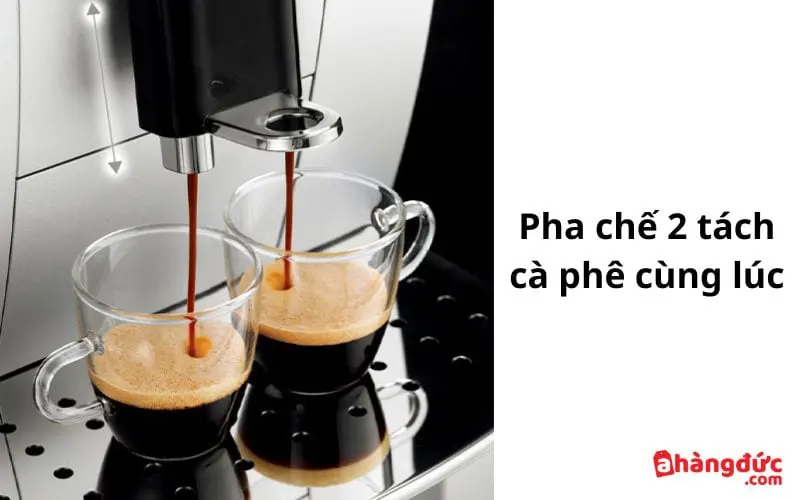 Delonghi ECAM22.110.SB có thể pha chế 2 tách cà phê cùng lúc