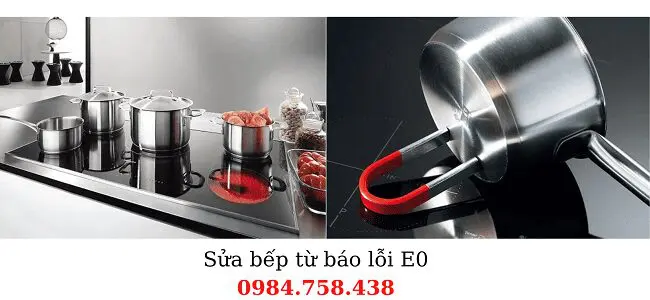 Bếp từ báo lỗi E0 do vật liệu nấu không phù hợp