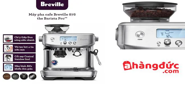 máy pha Breville 878 tích hợp nhiều tính năng thông minh