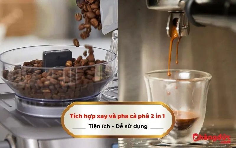 Máy pha cafe Breville 870 được tích hợp xay và pha cà phê 2 in 1