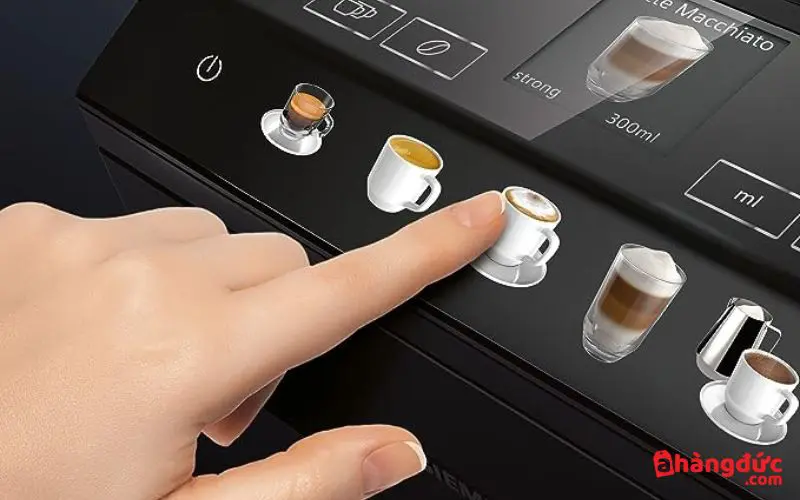 Màn hình CoffeeSelect hiển thị rõ rãng các loại cà phê