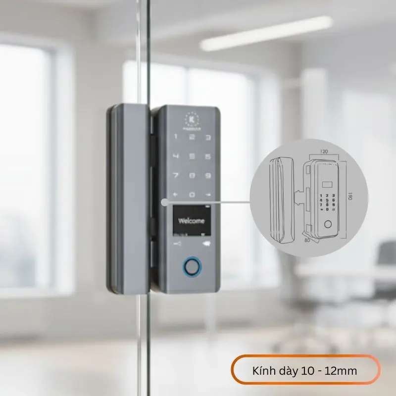 Khóa cửa kính Kassler KL- 589-APP 6 Thiết kế kẹp thông minh, giữ nguyên vẻ đẹp nguyên bản của cửa kính.