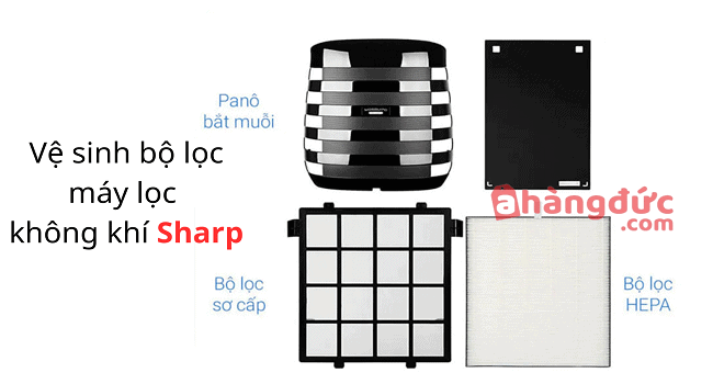 Vệ sinh bộ lọc máy lọc không khí Sharp