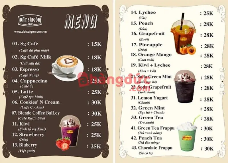 Kinh nghiệm mở quán cà phê take away: Thông Minh để Sinh Lời Bền Vững 32 Cấu trúc menu chuẩn và trải nghiệm