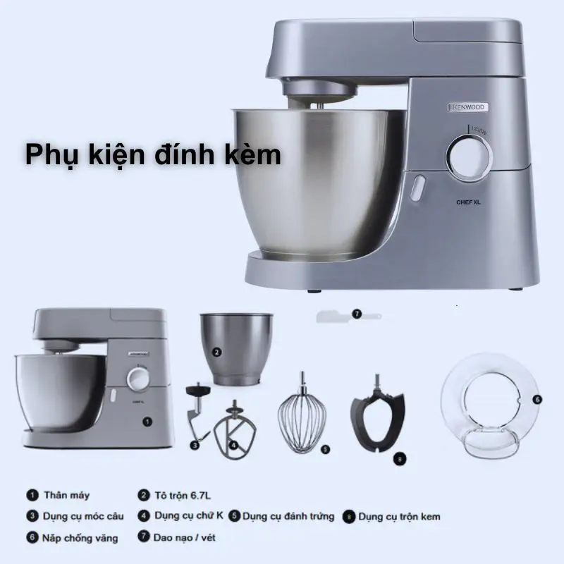 Máy trộn bột Kenwood và phụ kiện