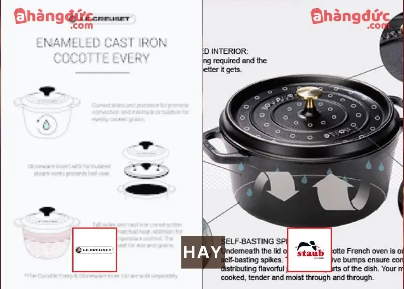 So sánh nồi gang Staub và Le Creuset, nên mua loại nào? 52 So sánh nồi gang Staub và Le Creuset về phân tán nhiệt và giữ nhiệt