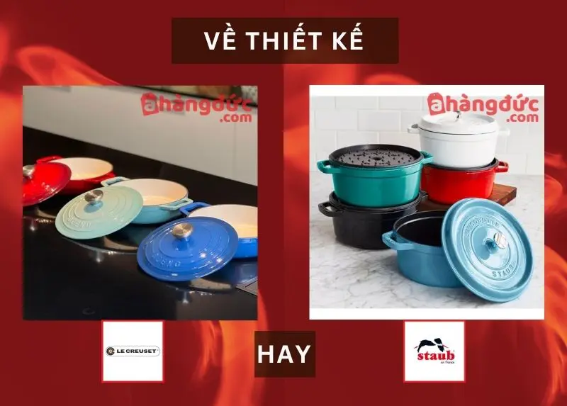 So sánh nồi gang Staub và Le Creuset, nên mua loại nào? 51 So sánh nồi gang Staub và Le Creuset về thiết kế