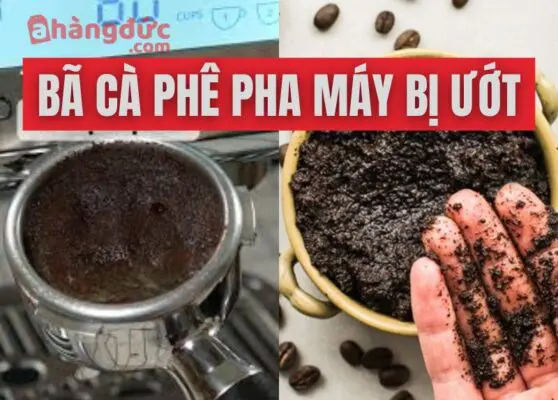 Bã cà phê pha máy bị ướt
