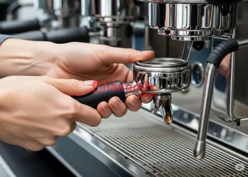 Khóa tay cầm vào họng máy