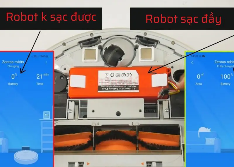 Robot hút bụi bị chai Pin: Nguyên nhân và cách phòng tránh? 9 Xem hiện trạng robot có sạc được hay không trên app