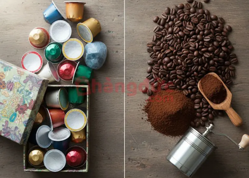 Tốc độ của viên nén hay sự tinh tế của cà phê xay tươi? Mỗi lựa chọn đều mở ra một hương vị riêng.