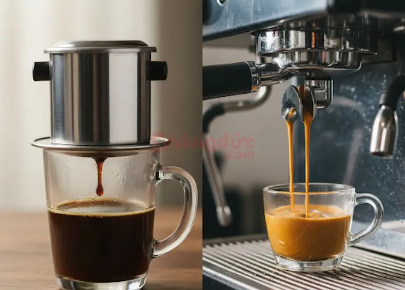 Cà phê pha máy là gì? Giải mã bí mật đằng sau ly espresso chuẩn vị Ý 9 Cuộc đối đầu văn hóa: Sự chậm rãi, thi vị của phin và tốc độ, chính xác của máy