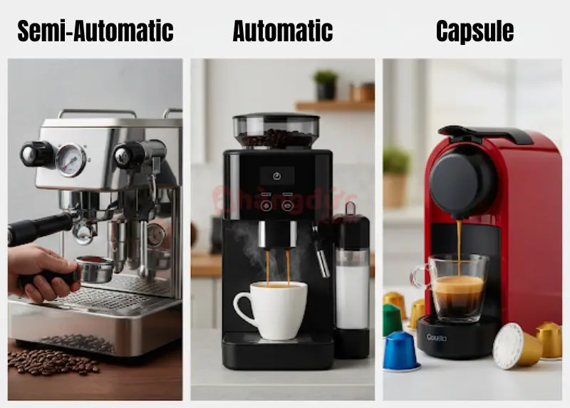 Cà phê pha máy là gì? Giải mã bí mật đằng sau ly espresso chuẩn vị Ý 11 Từ bán tự động, tự động đến viên nén - luôn có một chiếc máy pha cà phê phù hợp với mọi nhu cầu và phong cách sống.