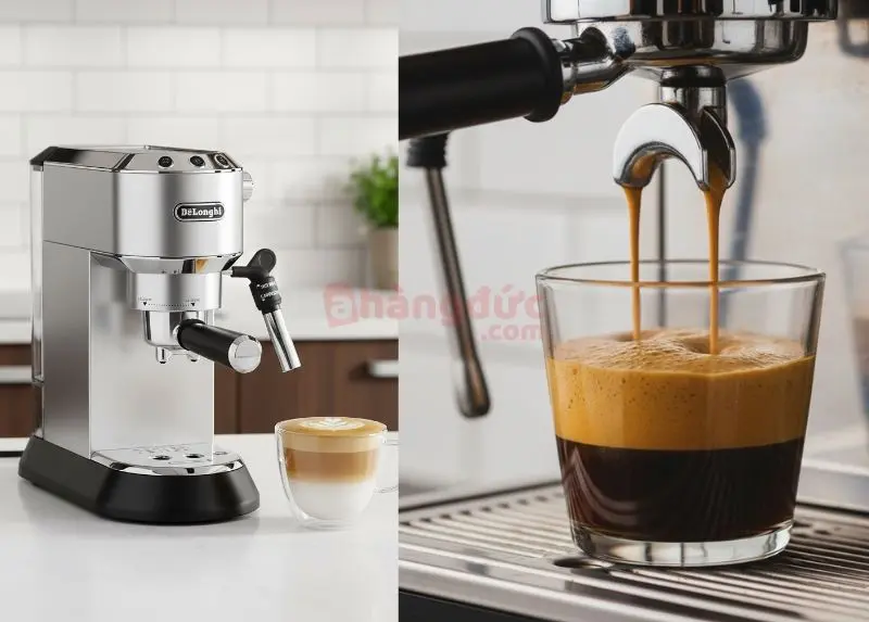 Hướng dẫn sử dụng máy pha cà phê ec685: Bí kíp thuần hóa 'người tình Ý' tại nhà 8 Khoảnh khắc kỳ diệu: Dòng espresso chảy mượt như mật ong, lớp crema dày mịn chính là phần thưởng cho bạn.
