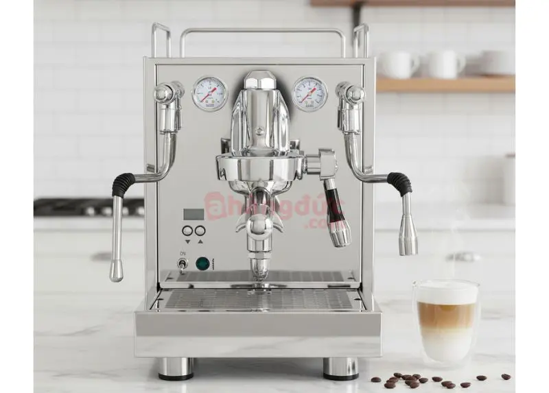 Máy pha cà phê đức: Khi kỹ thuật chính xác gặp gỡ đam mê bất tận 10 Máy bán tự động: Sân chơi cho các barista tại gia, nơi bạn tự tay kiểm soát để tạo ra ly espresso hoàn hảo.