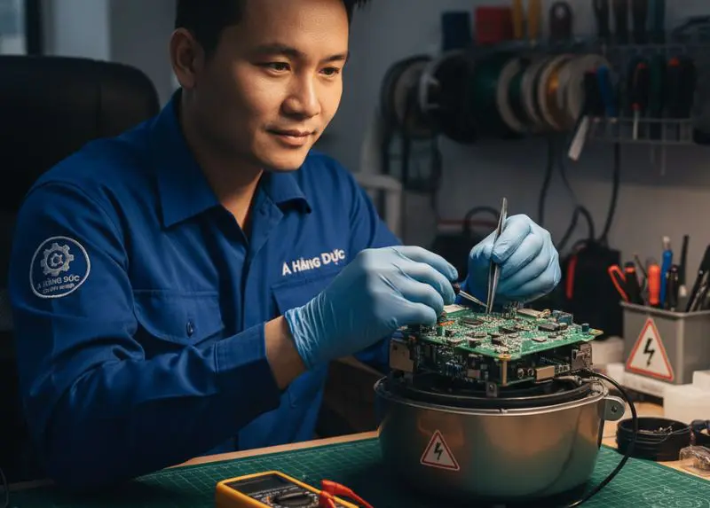 Bí kíp sửa nồi cơm điện không bật được sang nút nấu tại nhà! 10 Khi cần trợ giúp, hãy tìm đến các dịch vụ chuyên nghiệp như A Hàng Đức để đảm bảo an toàn và hiệu quả.