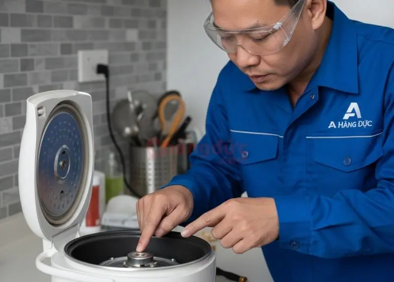 Sửa nồi cơm điện bị khê: giải cứu bữa cơm khỏi "thảm họa" cháy đen 9 Khi vấn đề nằm ở linh kiện bên trong, hãy để các chuyên gia như A Hàng Đức ra tay để đảm bảo an toàn và hiệu quả.
