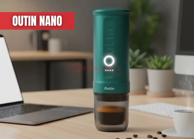 Outin Nano - Chỉ cần nước lạnh và một nút bấm, 'phép màu' espresso nóng hổi sẽ xuất hiện.