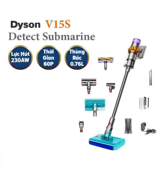 Máy hút bụi lau nhà Dyson V15S Detect Submarine