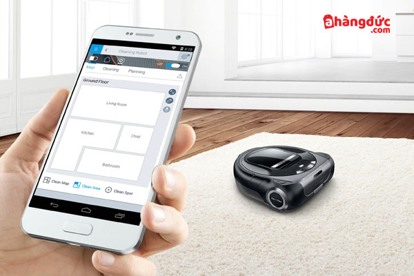 Dùng cả điện thoại để điều khiển robot hút bụi