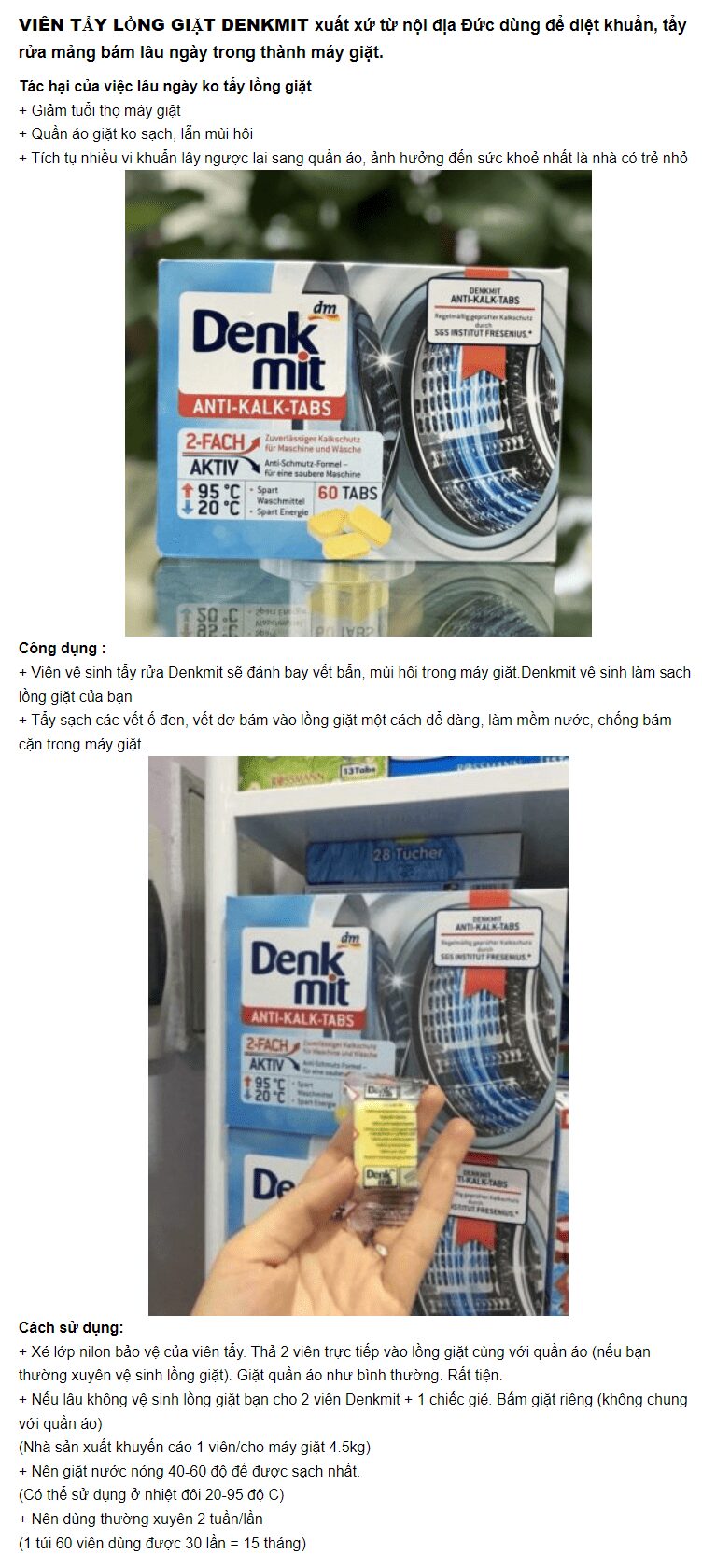 Tẩy lồng giặt Denkmit 30 viên 7 Tẩy lồng giặt Denkmit 30 viên