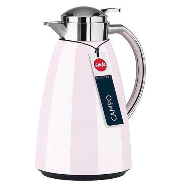 Bình Giữ Nhiệt Emsa CAMPO Isolierkanne Quick Tip, Pastell - Rosa 1,0 L (Màu  Hồng Nhạt)