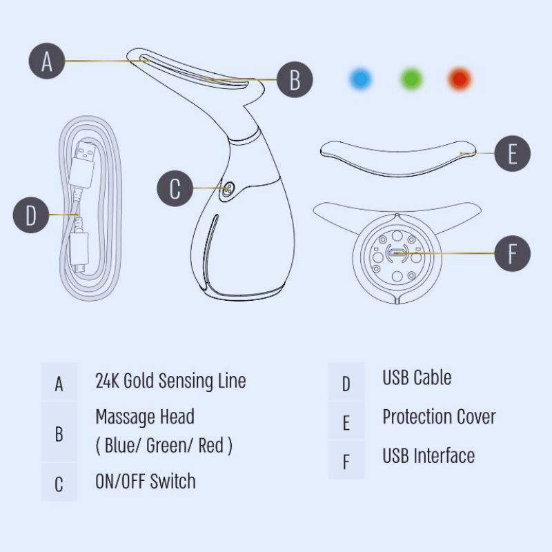 Hướng dẫn sử dụng máy làm đẹp da vùng cổ Earth Tech Aecor Neck Device