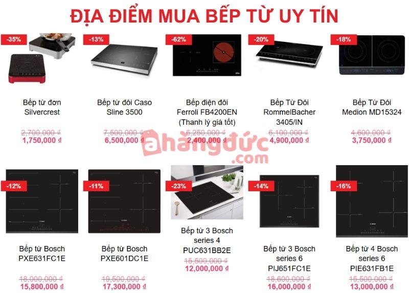 A Hàng Đức chuyên bán bếp từ nhập khẩu Châu Âu
