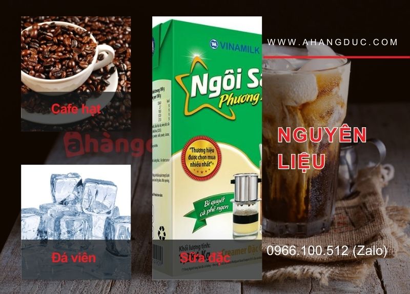 Nguyên liệu cần thiết để tạo nên ly cà phê sữa ngon chuẩn vị