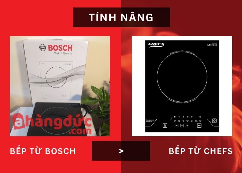 So sánh bếp từ Bosch và Chefs về công suất