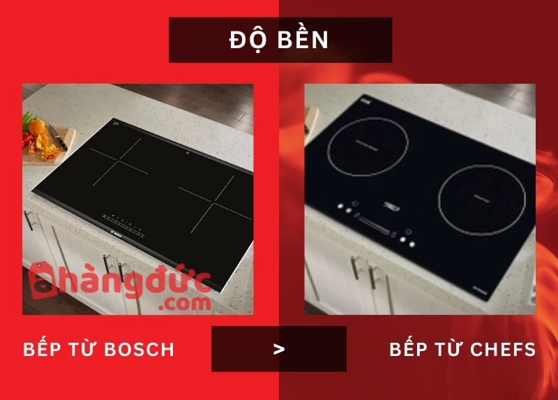 So sánh bếp từ Bosch và Chefs về độ bền