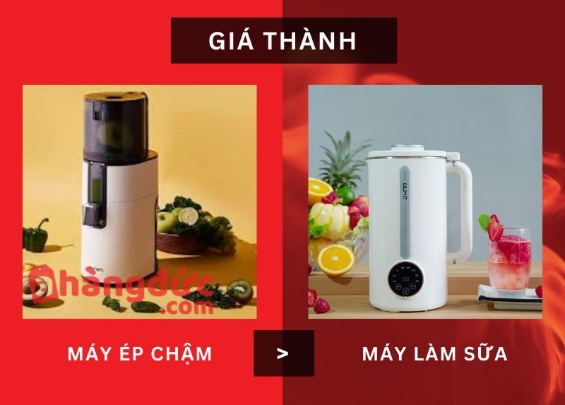 So sánh giá thành của máy ép chậm và máy làm sữa