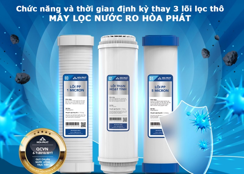 Sơ đồ máy lọc nước 9 lõi: Cấu tạo, nguyên lý hoạt động 5 Lõi lọc thô
