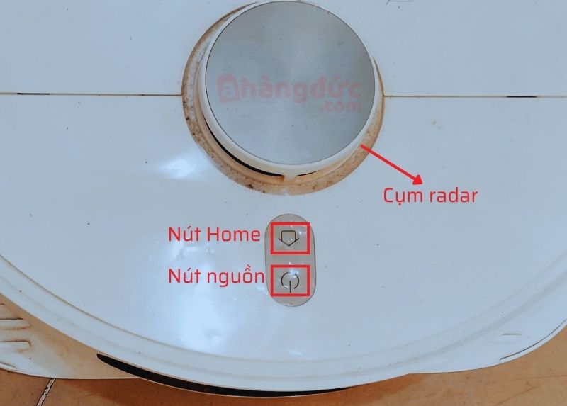 Robot hút bụi Mi và các nút trên robot
