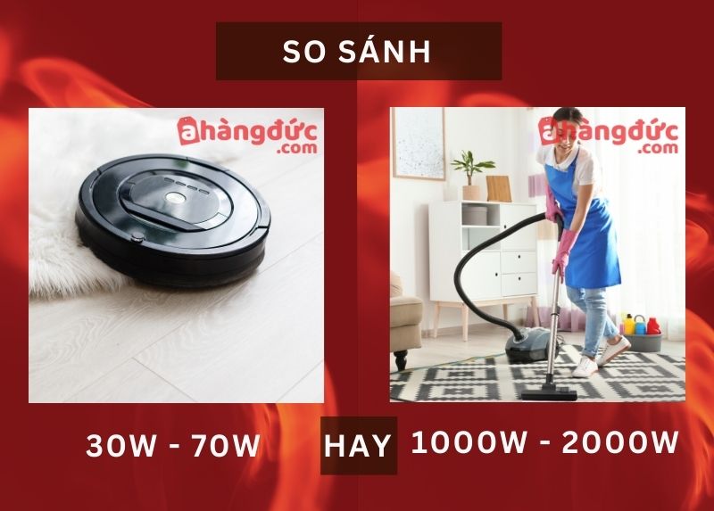Robot hút bụi có tốn điện không? Giải mã hóa đơn tiền điện nhà bạn 6 So sánh công suất của robot hút bụi và máy hút bụi cầm tay