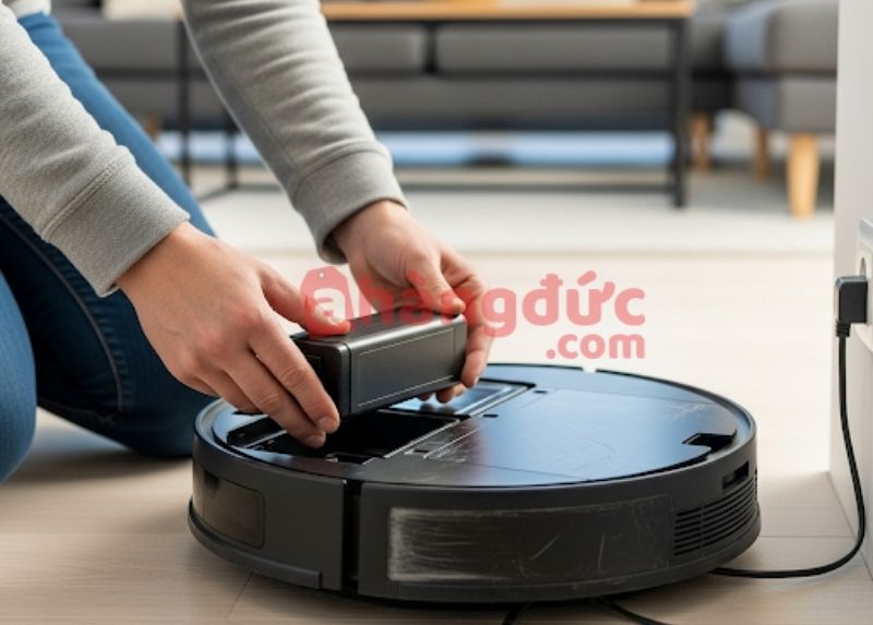 Kiểm tra pin robot hút bụi