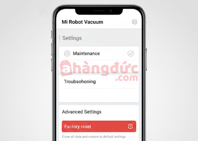 Khôi phục cài đặt gốc robot hút bụi Xiaomi