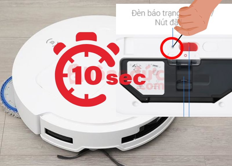 Factory Reset: Nhấn giữ nút reset 6-10 giây để xóa sạch mọi dữ liệu và đưa robot về trạng thái ban đầu như lúc mới mua.
