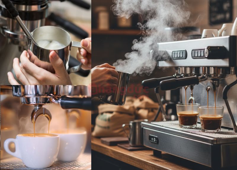 Hiệu suất gấp đôi: Máy 2 group giúp barista chiết xuất espresso và đánh sữa đồng thời, chinh phục mọi giờ cao điểm.