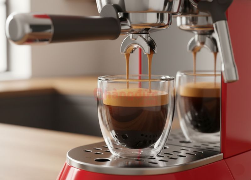 Lớp crema dày mịn, màu hạt dẻ chứng tỏ Smeg không chỉ 'đẹp mã'.