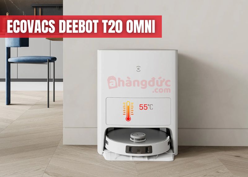 Ecovacs Deebot T20 OMNI: 'Tuyệt chiêu' giặt giẻ bằng nước nóng 55°C độc quyền, không cho vết bẩn cứng đầu có cơ hội.