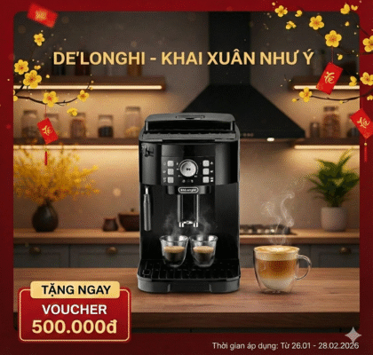Delonghi khai xuan tang voucher 500k