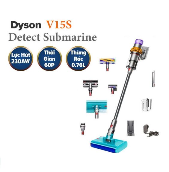 Máy hút bụi lau nhà Dyson V15S Detect Submarine