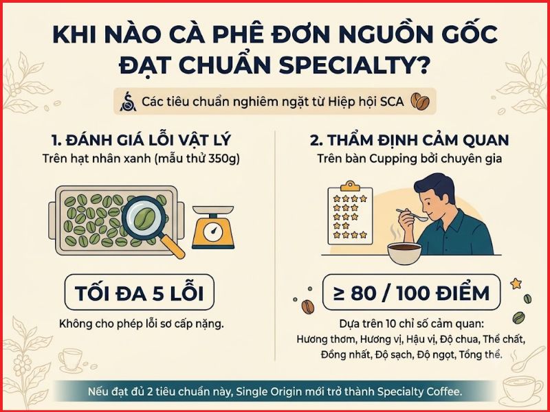 Khi nào cà phê đơn nguồn gốc mới đạt chuẩn Specialty_