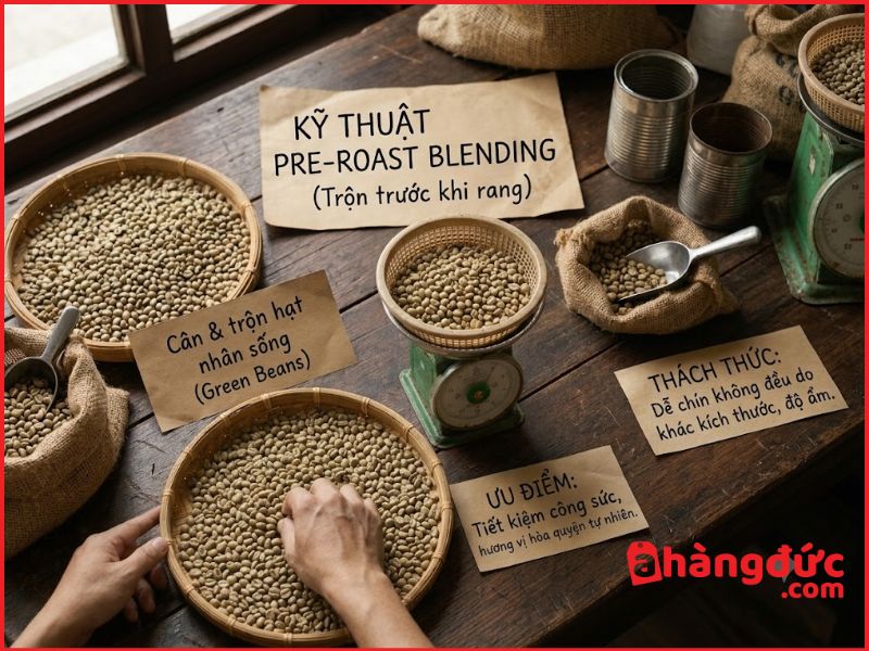 Kỹ thuật Pre-roast Blending (Trộn trước khi rang)